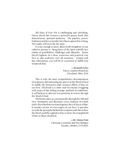 365 Days of Fear Not by David Komolafe Book PDF