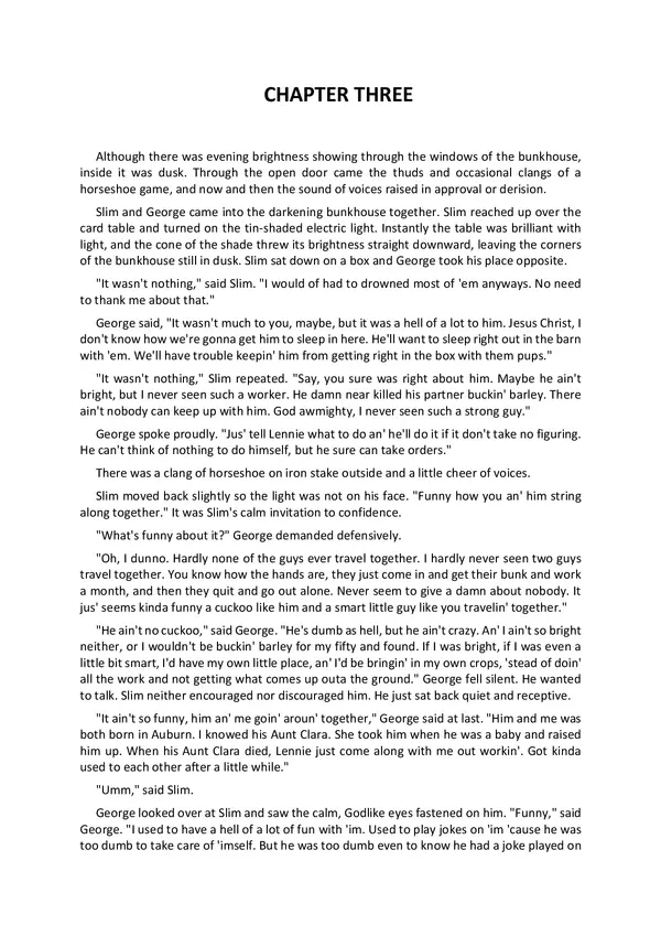 Of Mice Men Chapter no 3