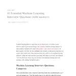 Machine Learning Job Interview Questions Answer