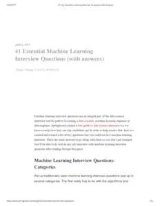 Machine Learning Job Interview Questions Answer