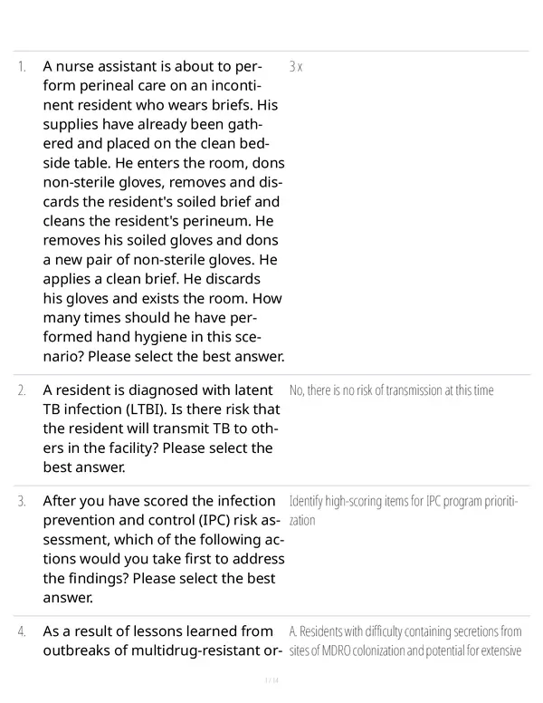 Infection Preventionist Post Test