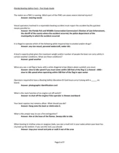 Florida Boating Safety Card – Test Study Guide