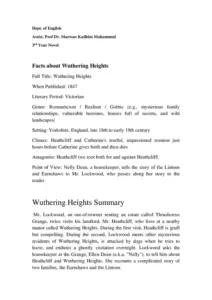 Wuthering Heights Book Summary