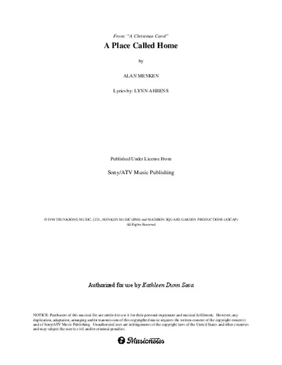 A Place Called Home D Major MN0043204 U2