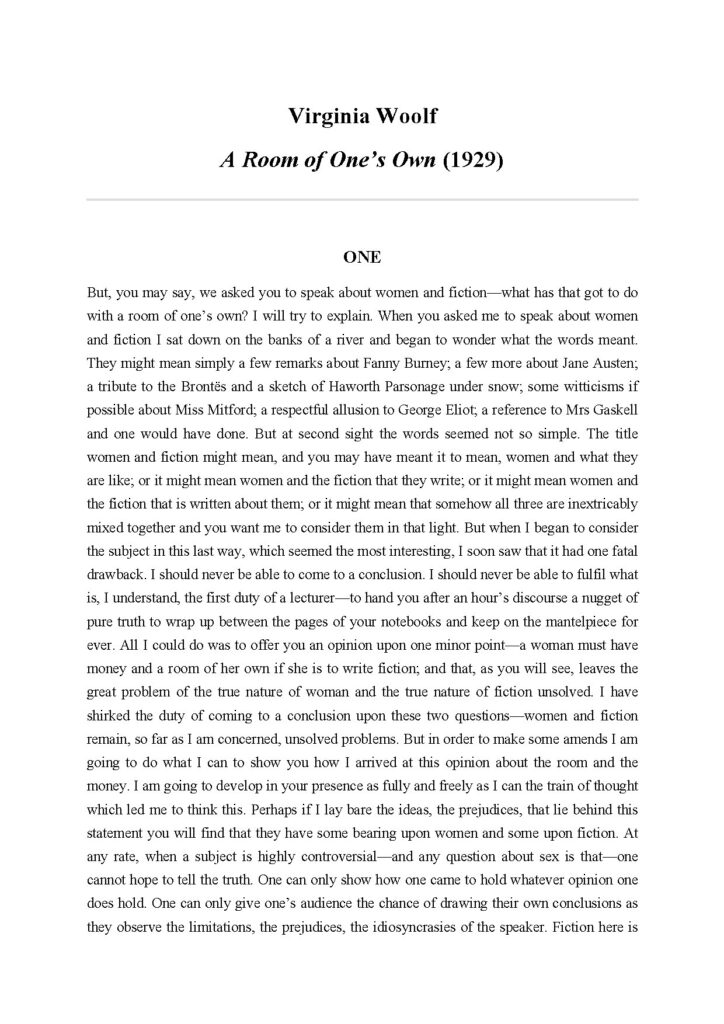 A Room of One's Own Book by Virginia Woolf