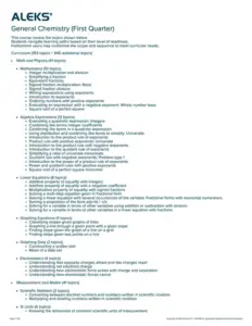 General Chemistry (First Quarter)