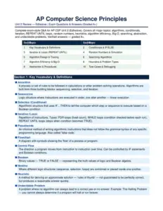 AP Computer Science Unit 2 Review (Edhesive) Exam Questions and Answers, Exams of Computer Science