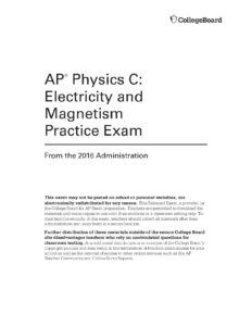 AP Physics C: Electricity and Magnetism Practice Exam