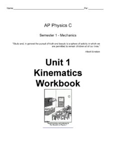AP Physics C Unit 1 Kinematics Workbook