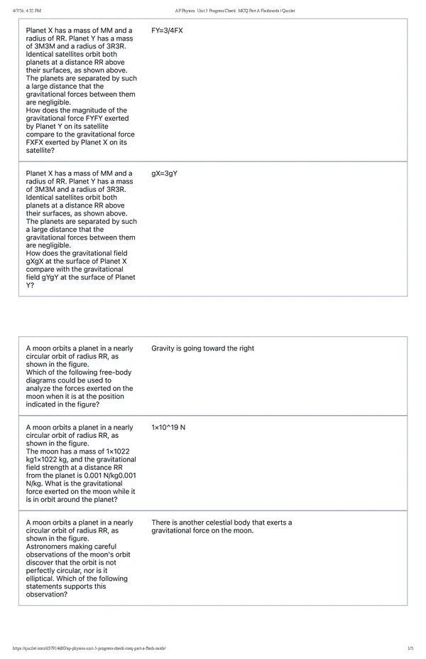 AP Physics Unit 3 Progress Check MCQ Part A