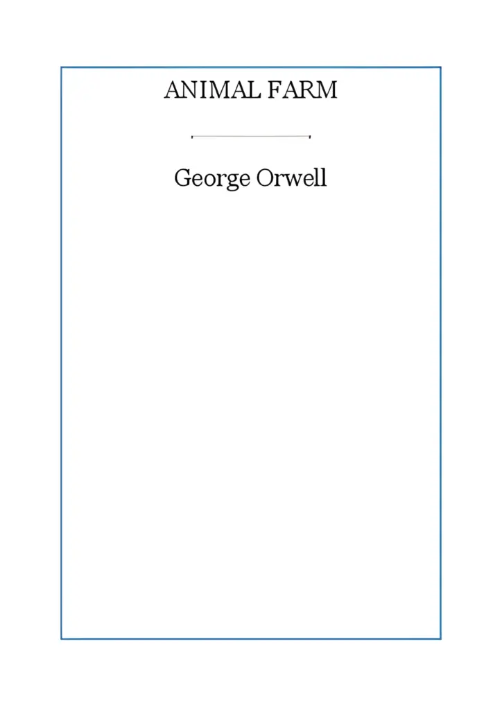 Animal Farm George Orwell