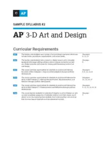 Ap 3d Art And Design Sample Syllabus 2