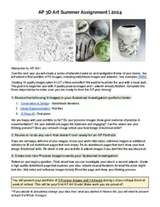 AP 3D Art Summer Assignment | 2024