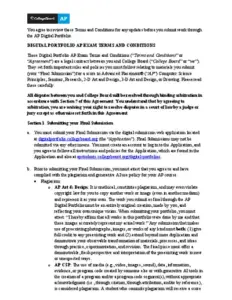 Digital Portfolio AP Exam Terms and Conditions