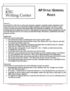 Ap General Rules for Writing a Literature
