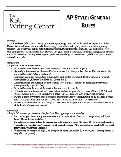 Ap General Rules for Writing a Literature
