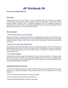 AP Workbook 2H Forces On Inclined Planes