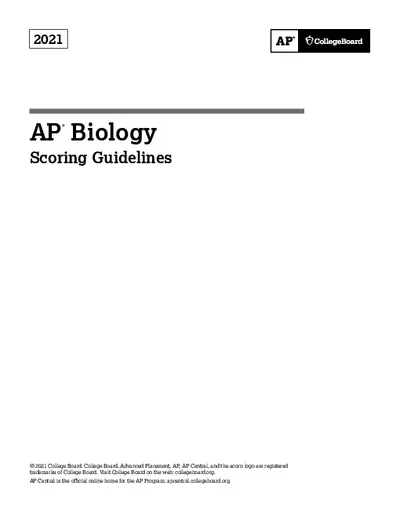 AP® Biology Scoring Guidelines