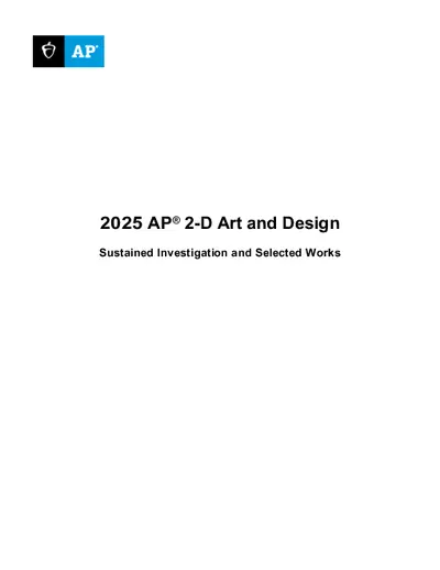 2025 AP® 2-D Art and Design Sustained Investigation and Selected Works