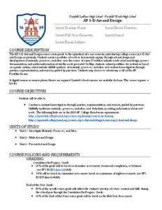 AP 3-D Art and Design