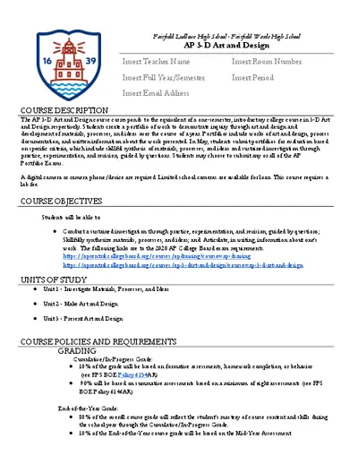 AP 3-D Art and Design