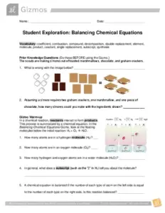 Balancing Chemical Equations Gizmo Answer Key