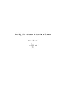 Bartleby, the Scrivener Short story by Herman Melville