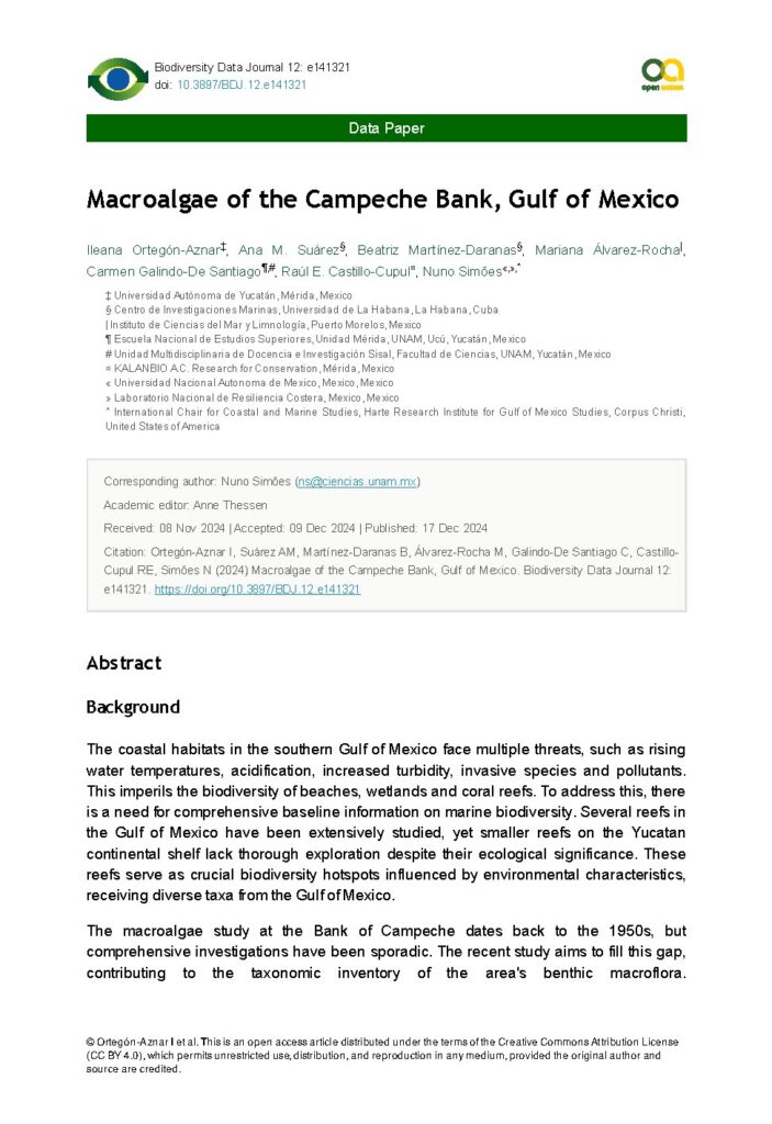 Macroalgae of the Campeche Bank, Gulf of Mexico Study