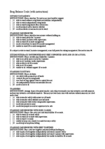 Berg Balance Scale With Instructions