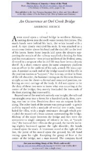 An Occurrence at Owl Creek Bridge Short story