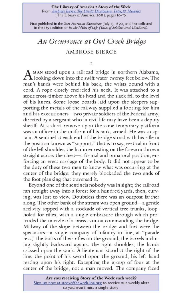 An Occurrence at Owl Creek Bridge Short story