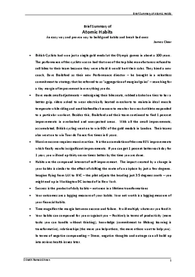 Atomic Habits by James Clear Summary