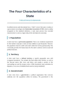 What are the Four Characteristics of a State