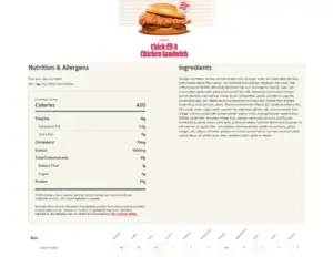 Chick Fil A Nutrition Facts