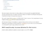 DOD Annual Security Awareness Refresher Answers