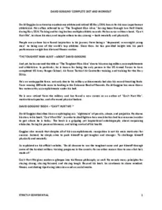 David Goggins Complete Diet And Workout