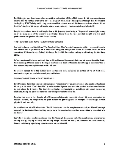 David Goggins Complete Diet And Workout