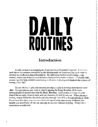 David Vining Daily Routines For Trombone