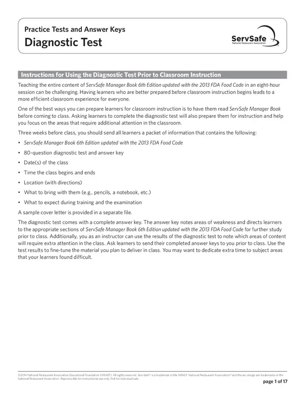 Servsafe Test 90 Questions And Answers