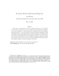 Economic Shocks and Internal Migration by Joan Monras