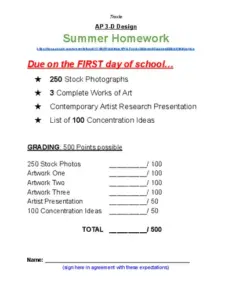 AP 3D Design Summer Homework