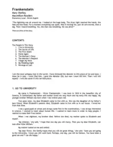 Frankenstein Mary Shelley Macmillan Readers Elementary Level