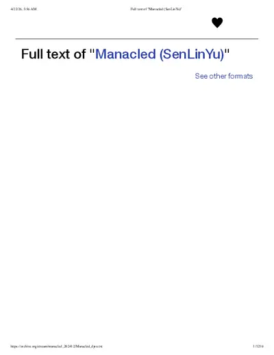 Full Text Of Manacled (SenLinYu)