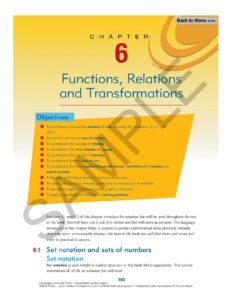 Functions, Relations and Transformations Chapter 6