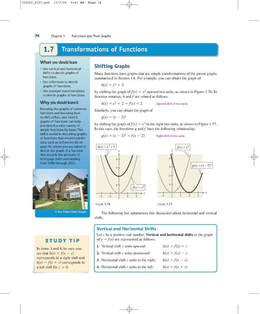 Functions and Their Graphs Chapter 1 Overview