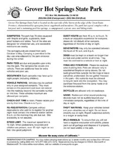 Grover Hot Springs State Park Campground Map