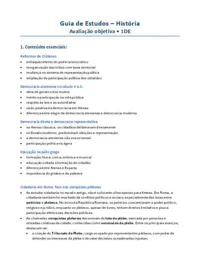 Guia De Estudos Historia 1DE