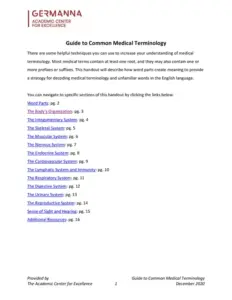 Guide To Common Medical Terminology