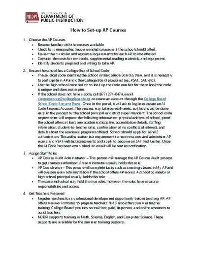 How To Set Up AP Courses