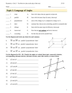 Unit 3 Geometry Test Review Guide